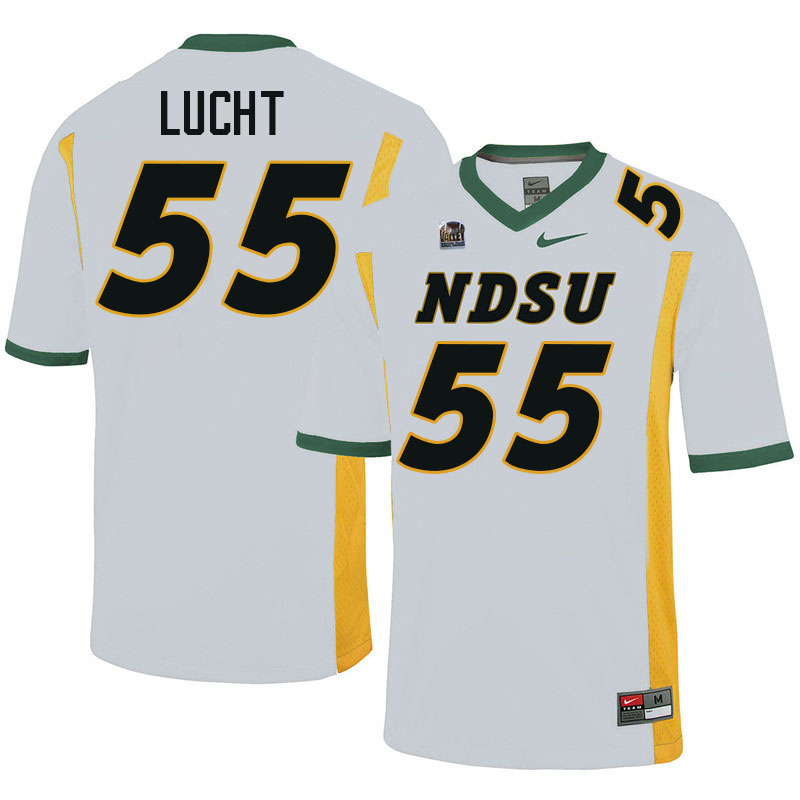 North Dakota State Bison #55 Oliver Lucht College Football Jerseys Stitched-White